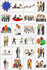 獨立png 彩色卡通商務團隊人物團隊合作共贏職場人物素材圖片 模板下載 30.69mb 其他大全 標志丨符號