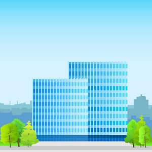 城市景觀動畫片向量例證