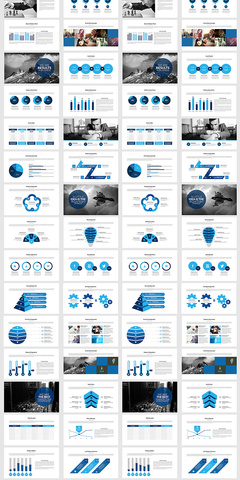 簡約大氣藍色商務貿易金融理財精美動畫PPT模板|PPT/演示|平面|愛晴天 - 原創設計作品 