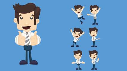 矢量卡通商務小人PPT素材