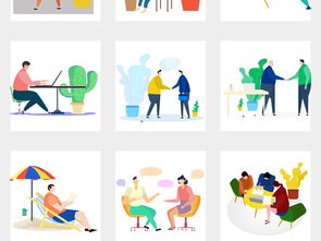 商務(wù)人士卡通人物插畫ppt免扣素材模板下載 12.16mb 裝飾圖案大全 其他