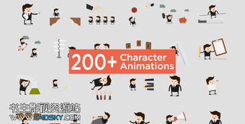 ae模板 200 卡通小人角色動作商務視頻產(chǎn)品宣傳片mg動畫模版 年會員免費下載