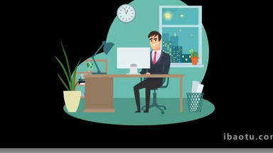 卡通商務扁平類辦公學習MG動畫