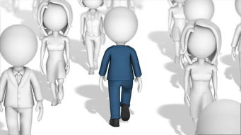 3d小人商務人流走動cg動畫視頻素材