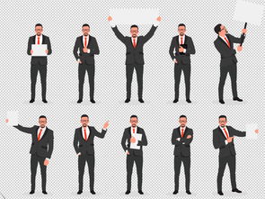 卡通商務人物成功人士演講者矢量素材圖片 模板下載 3.65mb 辦公商務大全 生活工作