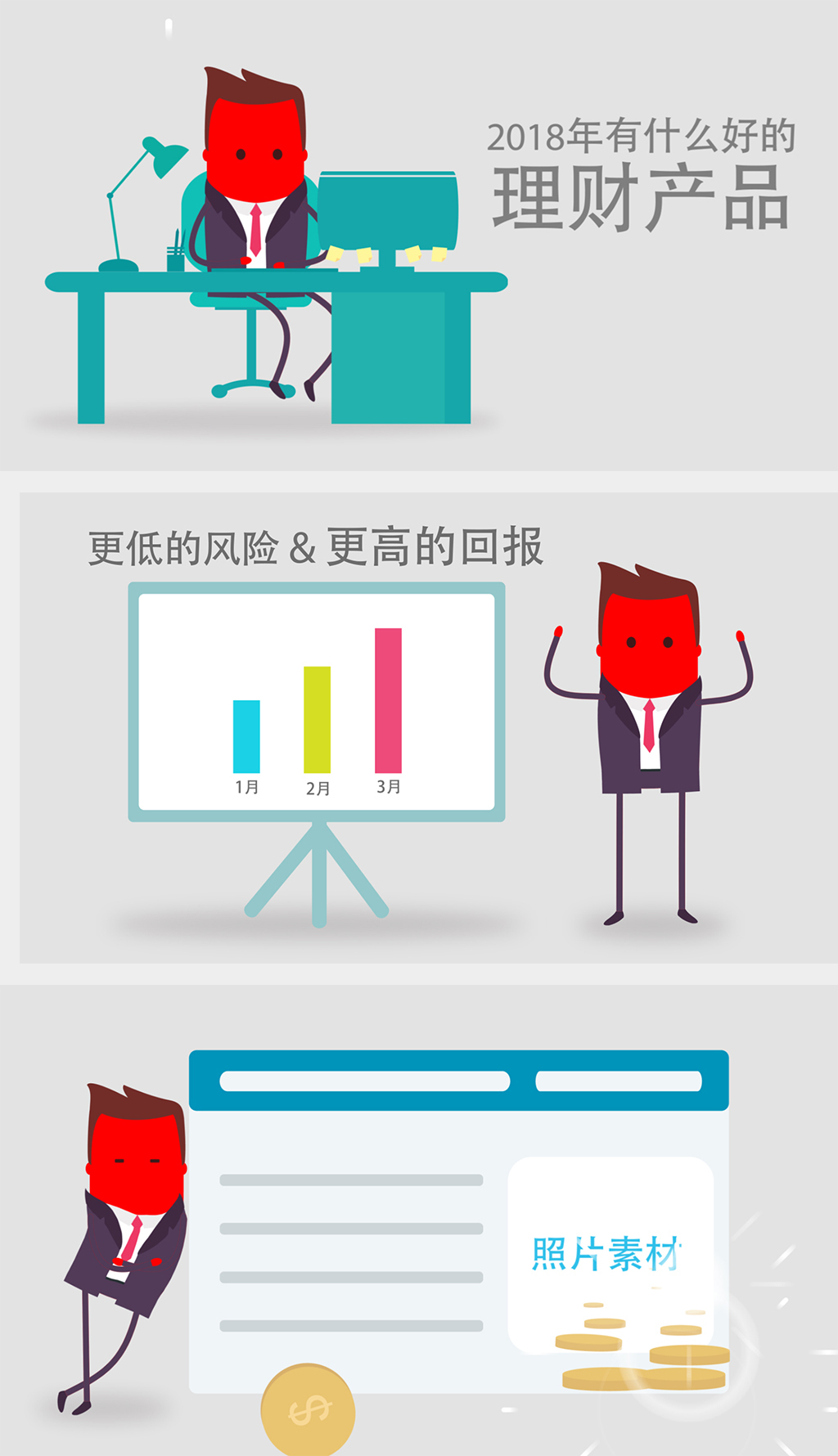 保險理財商務宣傳MG動畫AE模板-版權可商用