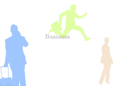 商務鏤空人物移動動畫效果ppt模板