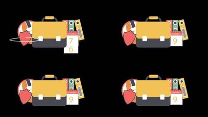 商務辦公公文包日歷組合動畫MG出場動畫_1920X1080_高清視頻素材下載(編號:3576565)_影視包裝