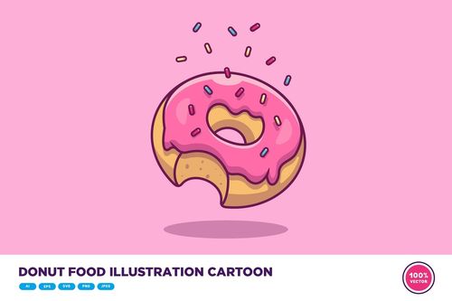 甜甜圈 食品 插圖 漫畫 設計素材 設計素材