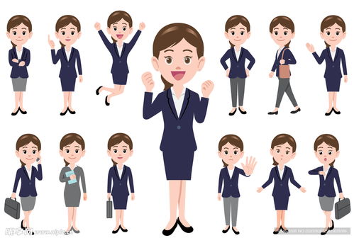 女白領商務卡通矢量圖設計圖 卡通設計