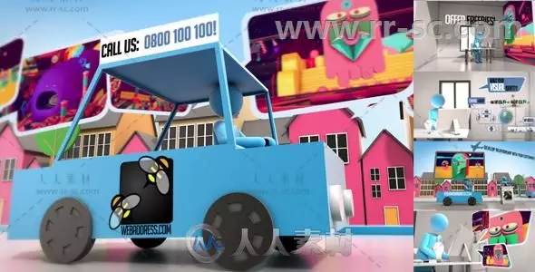 創(chuàng)意三維卡通角色解說公司業(yè)務拓展企業(yè)宣傳片ae模板