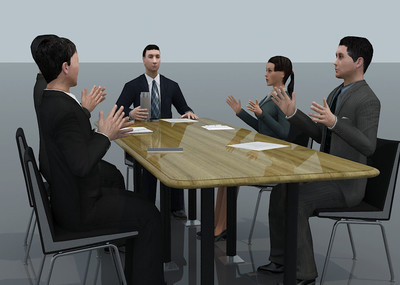 配景人物 漫游 開會 白領 鼓掌 會議 商務 場景 動畫